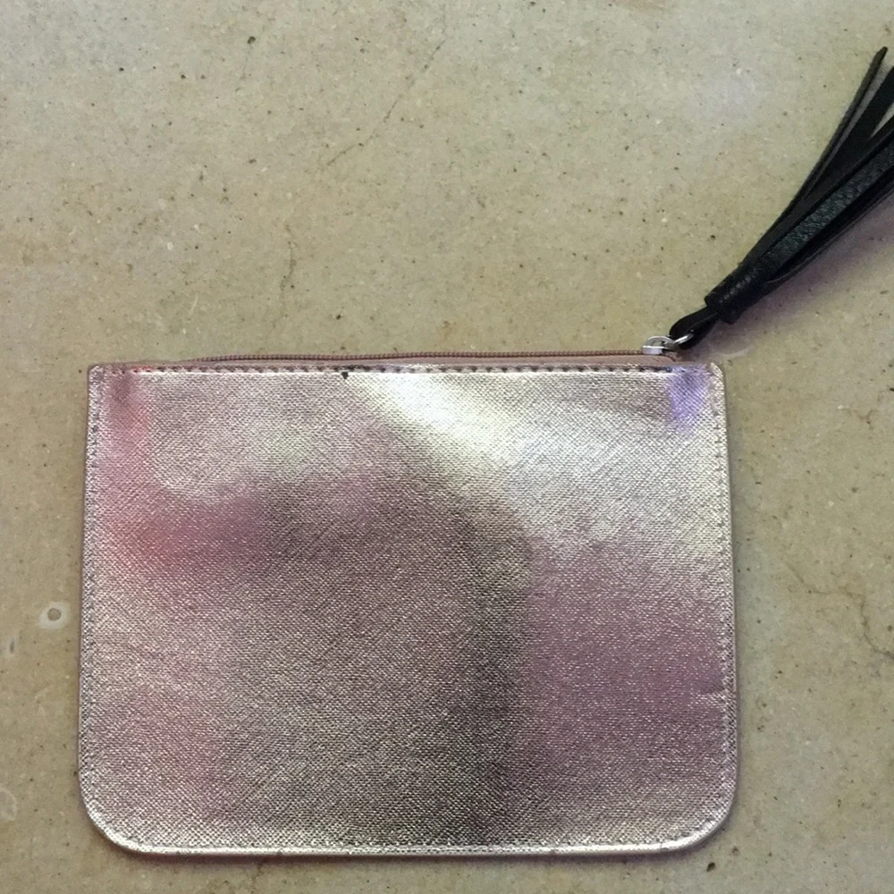 Rose gold colored “flawless” small 6 inch pouch